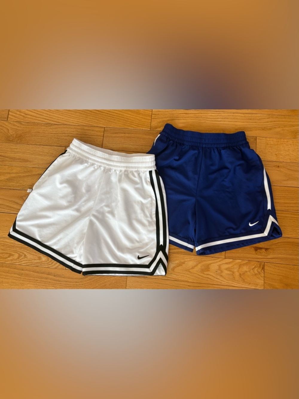 Nike Dri Fit Shorts DNA Big Kids White Black & Blue FZ5240-100 Basketball Size L